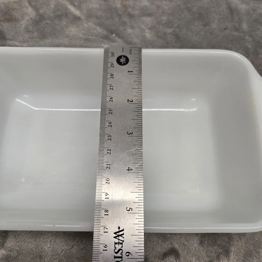 Anchor Hocking Country‎ Harvest Milk Glass Loaf Pan 1 Qt Vintage White Baker 441